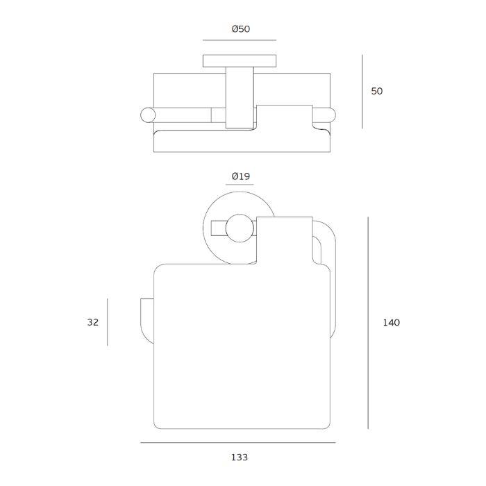 Toilet paper holder with cover JNF Fine IN.40.139