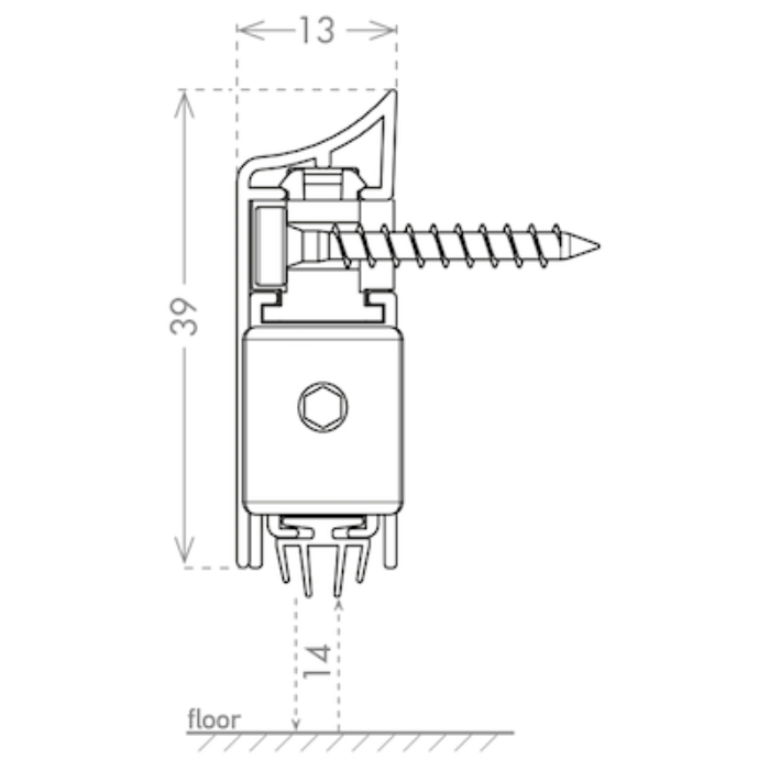 Uzskrūvējamais krītošais slieksnis CCE Applique 13x40