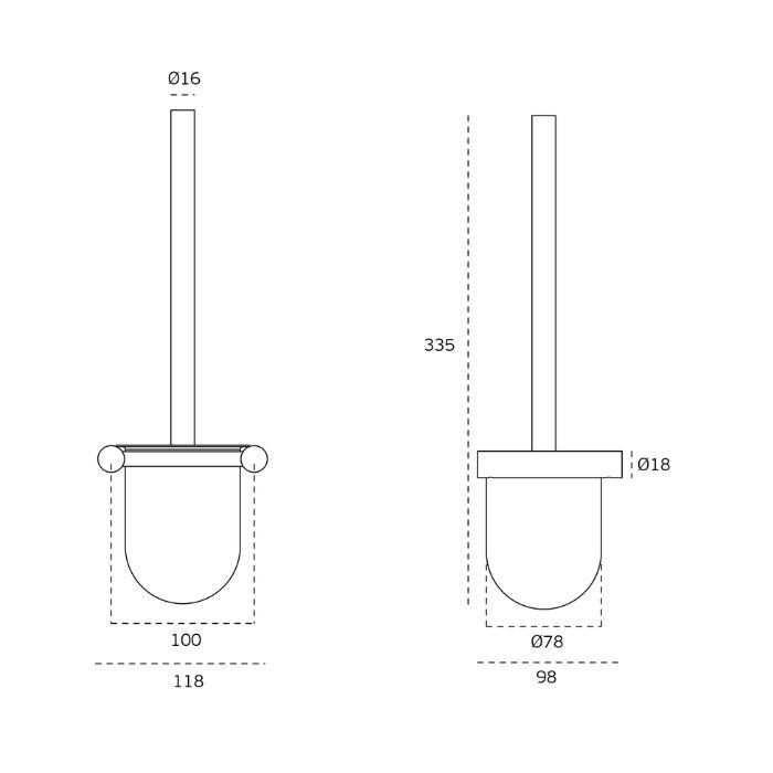 Wall toilet brush JNF Fine IN.43.167