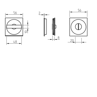 WC knob for sliding doors Tupai 3854 Q