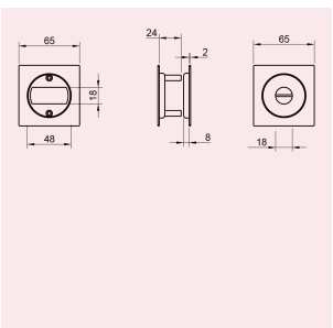 WC knob for sliding doors Tupai 3857 Q