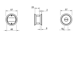 WC knob for sliding doors Tupai 3858