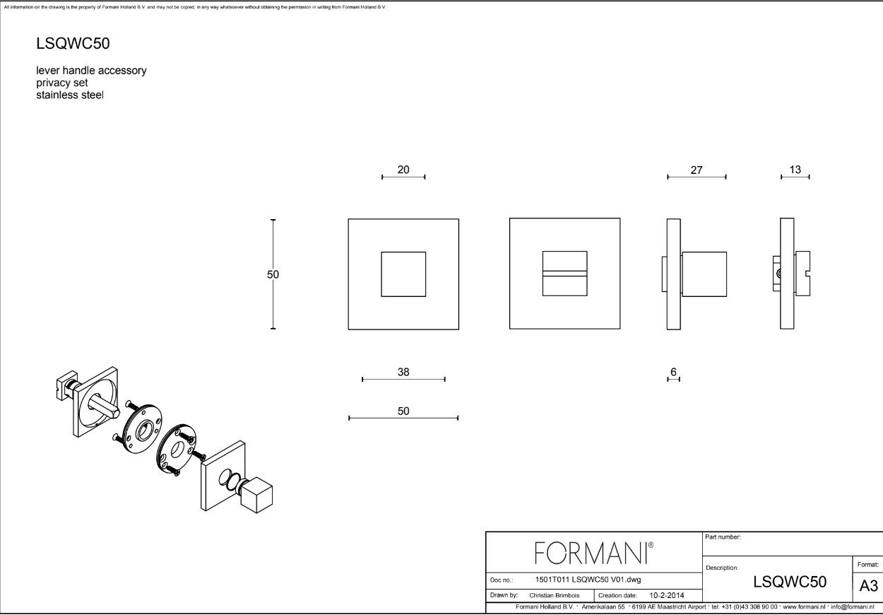 WC knob Formani Bobby LSQWC50