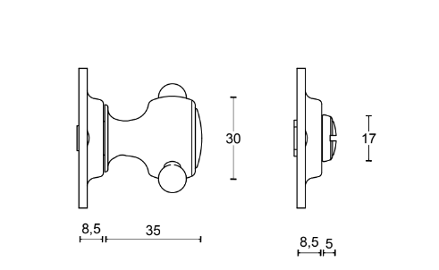 WC knob Formani BOSCO LZWC50