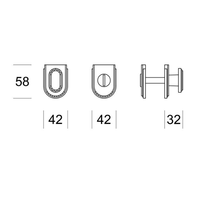 WC knob Salice Paolo Deco