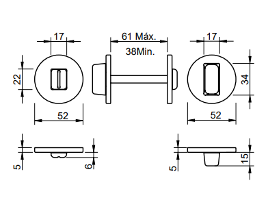 WC knob Tupai 4105 5S