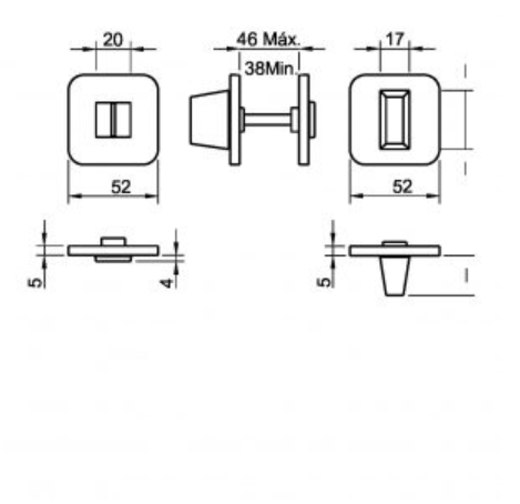 WC knob Tupai 6511 5SQRC