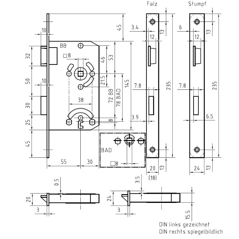 WC lock Eco Schulte GBS10 78/55/20