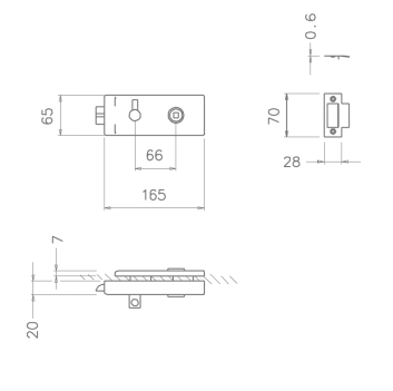 WC lock for glass doors Tupai 4022