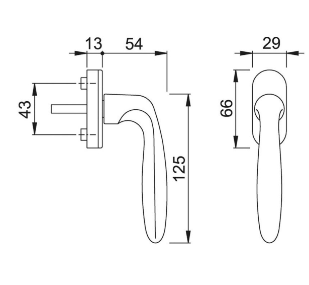 Window handle HOPPE 0510/U26 Verona 7/32 mm