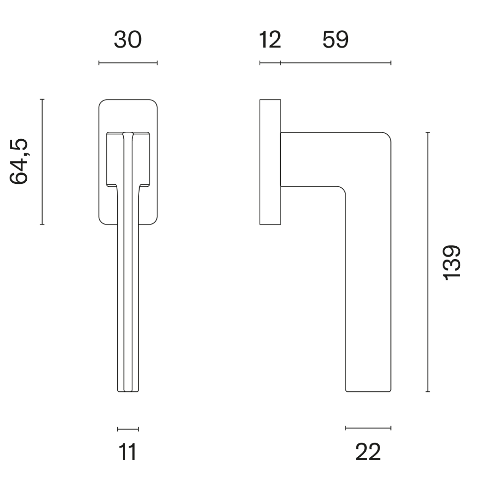 Window handle Stile Oma WQ