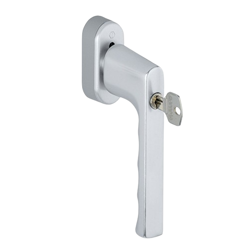 Window handle with lock HOPPE 0700S/UD9020 HAMBURG SecuForte 45° - 7/32-42 mm