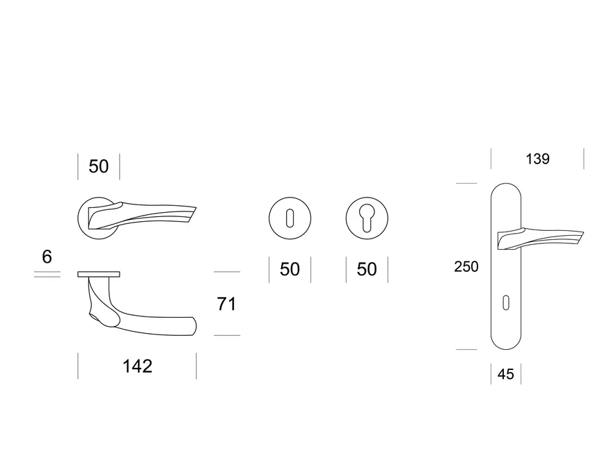 Дверная ручка Ento ANATOMICA R6
