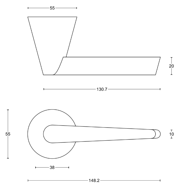 Дверная ручка Formani CONE OH100-G