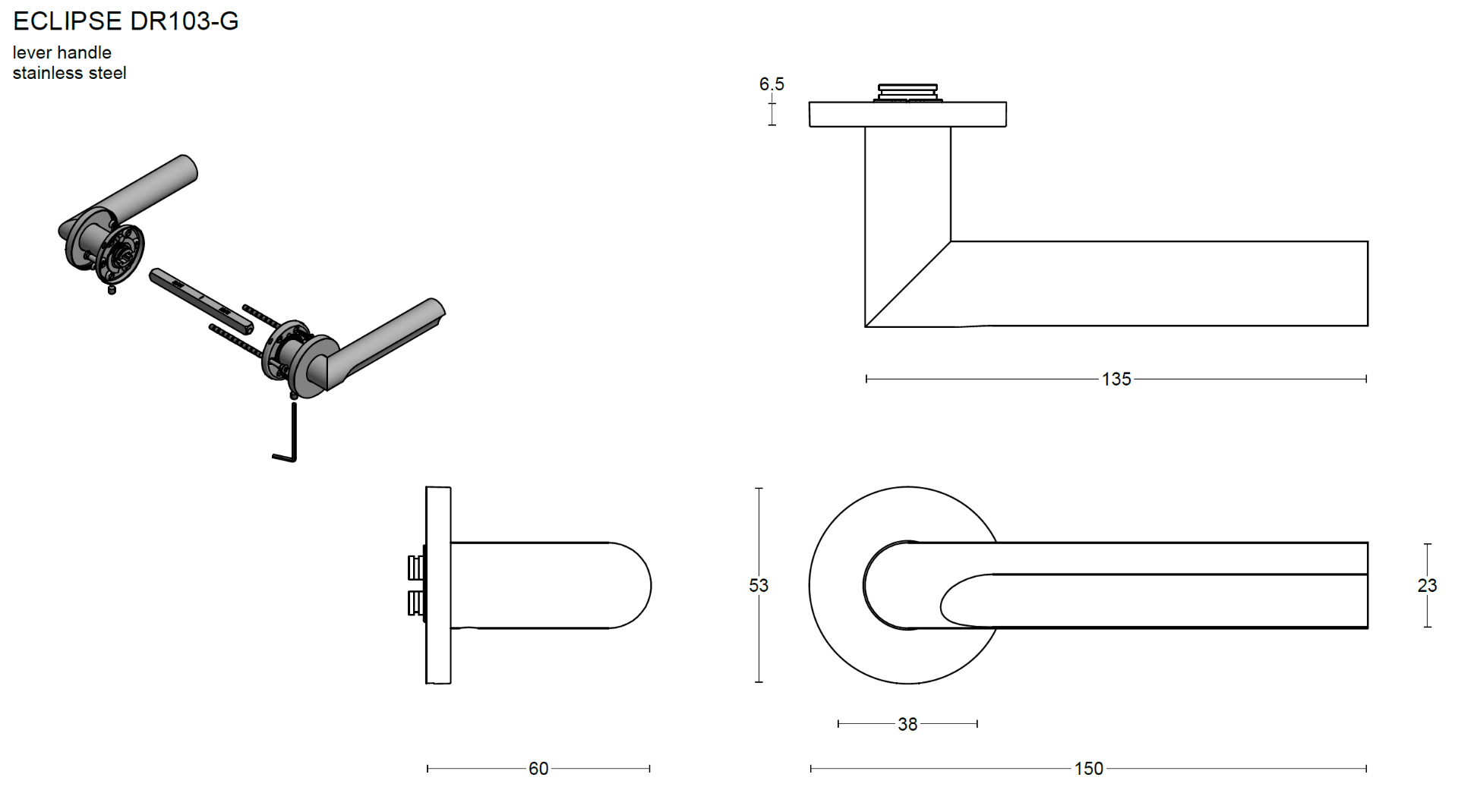 Дверная ручка Formani ECLIPSE DR103-G