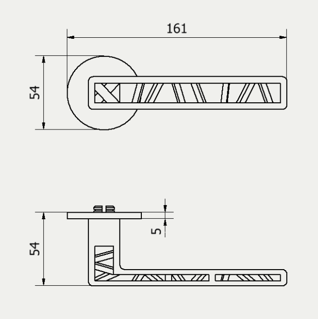 Дверная ручка M&T Industry Squelette R