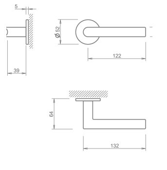 Дверная ручка Tupai 4002 5S