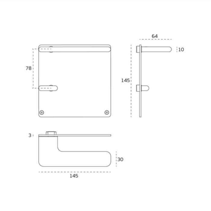 Дверная ручка с WC поворотником на пластине JNF IN.00.532.PQ.B