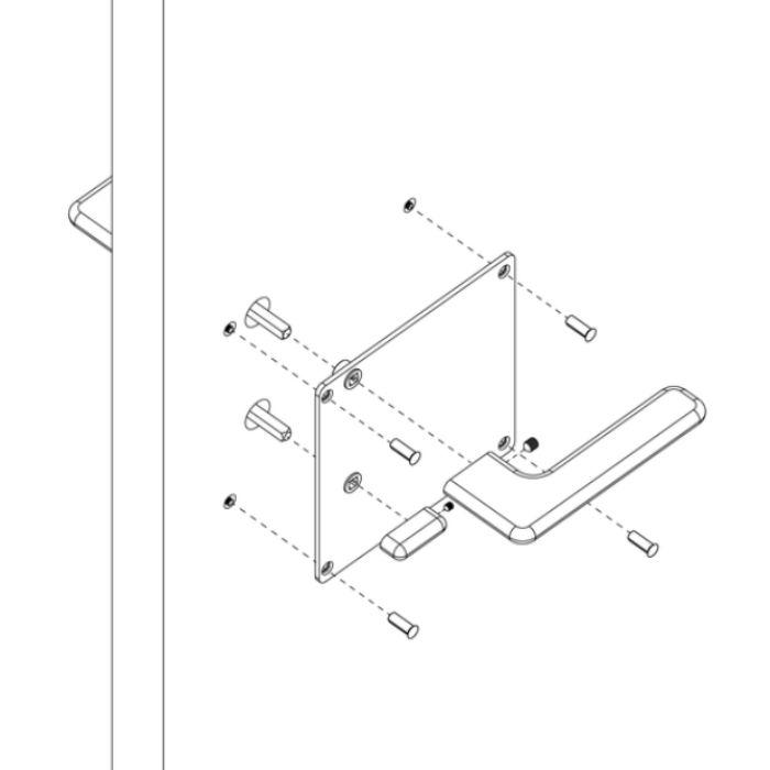Дверная ручка с WC поворотником на пластине JNF IN.00.532.PQ.B