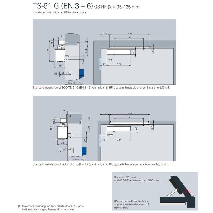 Дверной доводчик со скользящей тягой Eco Schulte Newton TS-61B