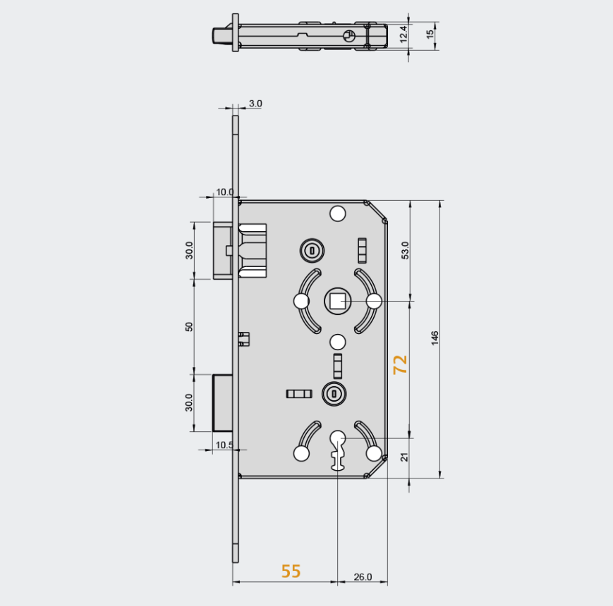 Дверной замок MARC Assa Abloy 706 WC