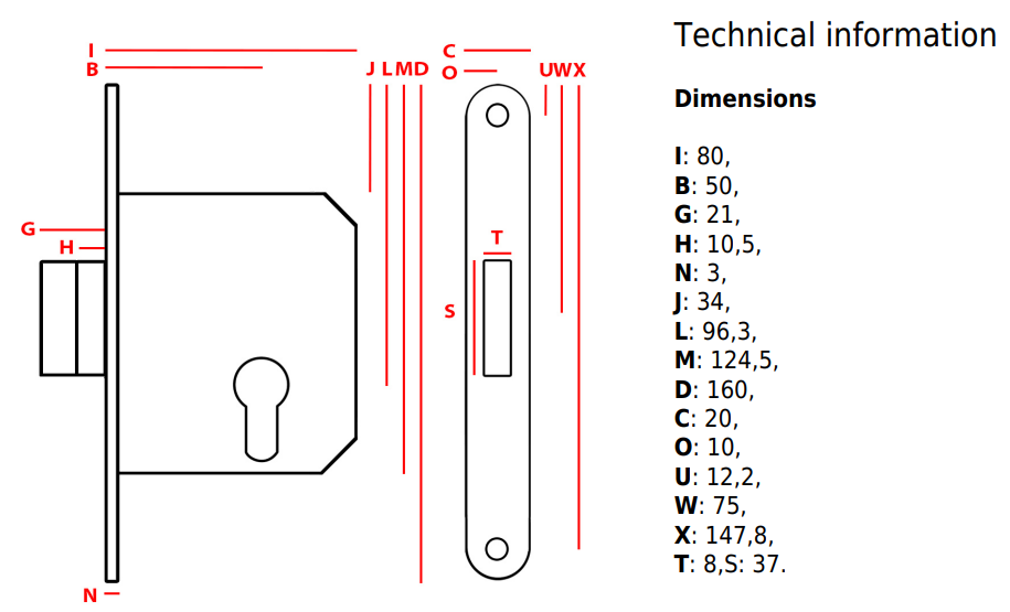 Дополнительный замок для цилиндра Jania PZ ZW/50