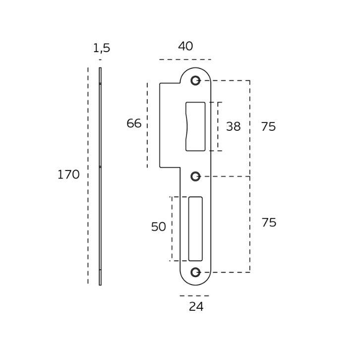 Замок для огнеупорных дверей JNF 20.970