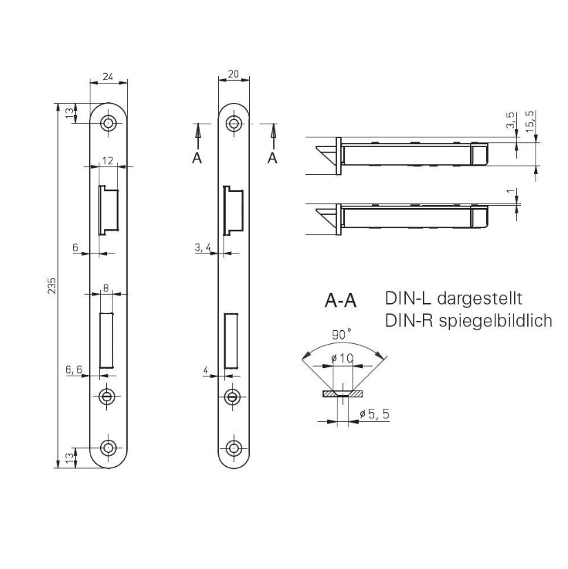 Замок для эвакуационных дверей Eco Schulte GBS 92