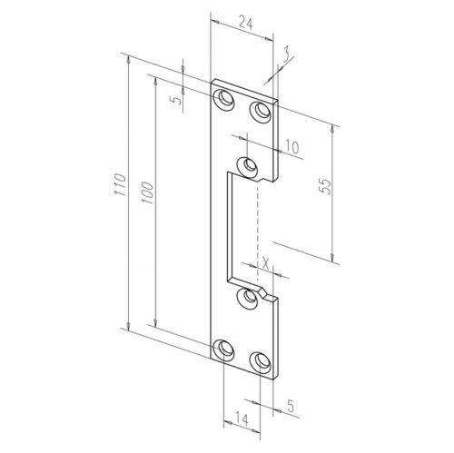 Ответная планка Eff Eff Assa Abloy 10740-01