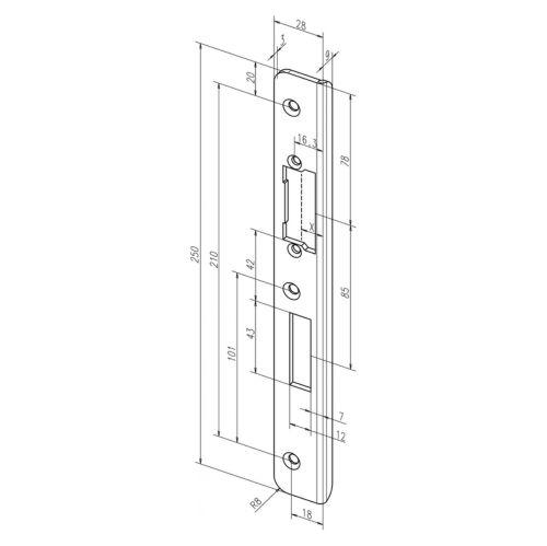 Ответная планка Eff Eff Assa Abloy 42B35-05