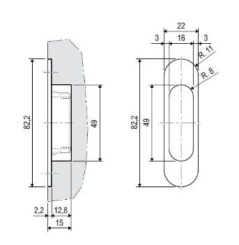 Ответная планка для магнитного замка AGB Easy-Fix XT