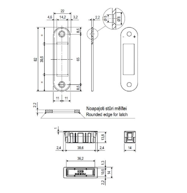 Ответная планка для магнитного замка AGB Easy-Fix XT