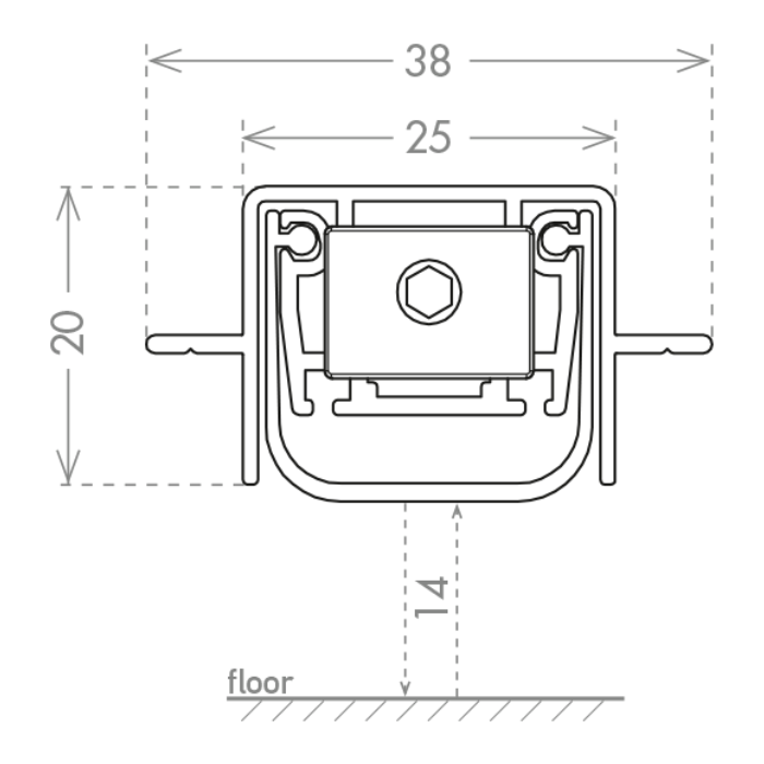 Падающий порог CCE Acoustic Alu Con Alette Mediane 25x20