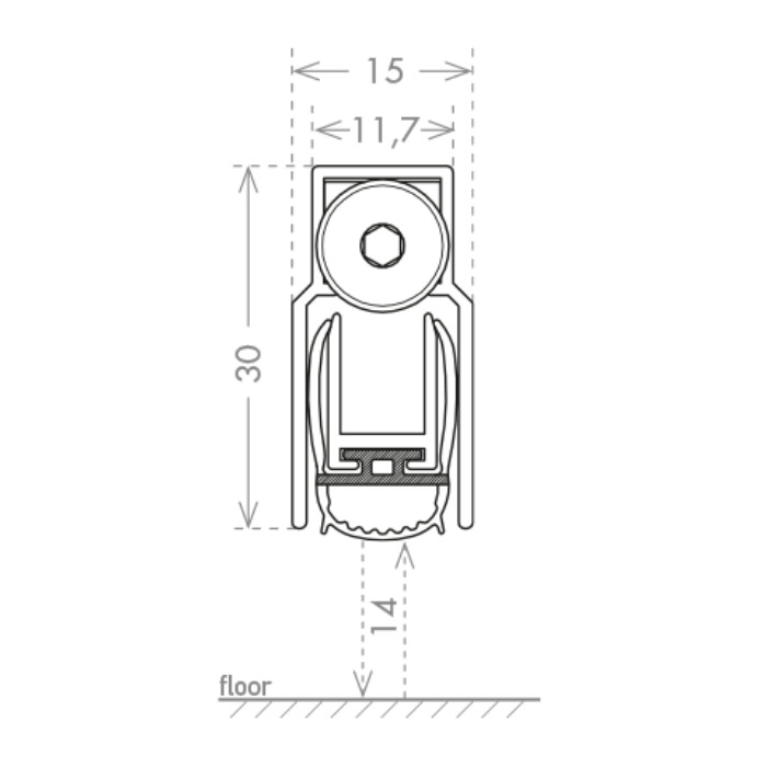 Падающий порог CCE PVC Plus 15x30
