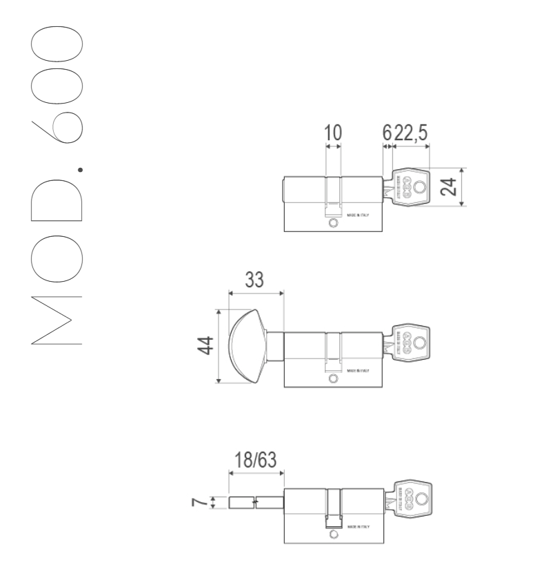 Профильный цилиндр AGB 600