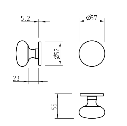 Ручка-кноб Tupai 589 5S
