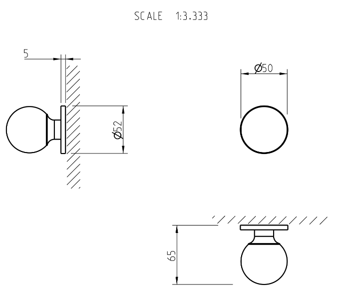 Ручка-кноб Tupai 683 5S