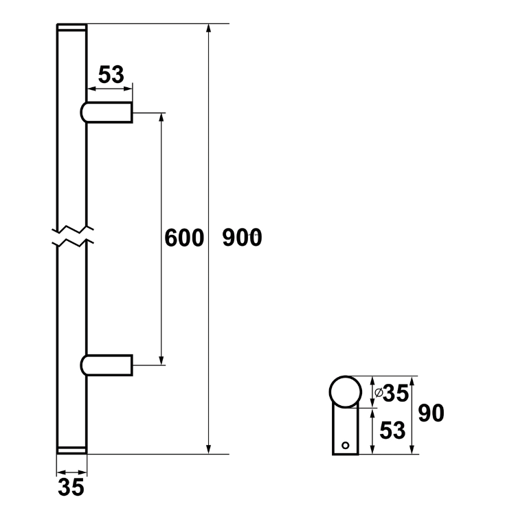 Ручка скоба прямая Axa Montreal