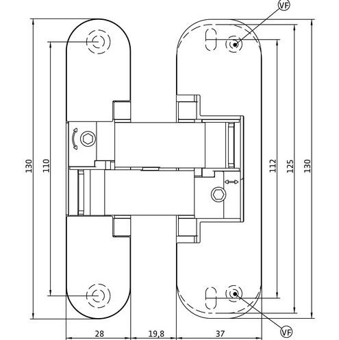 Скрытые петли ANSELMI AN 141 3D FVZ 12/45 (513)