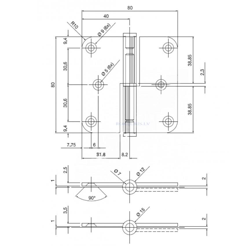 Съемные петли Argenta 80/80A